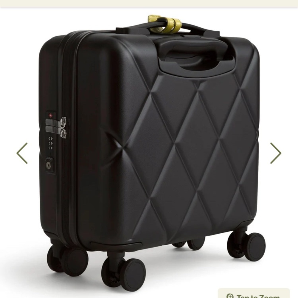 NEW Vera Bradley Black Quilted Spinner Suitcase!